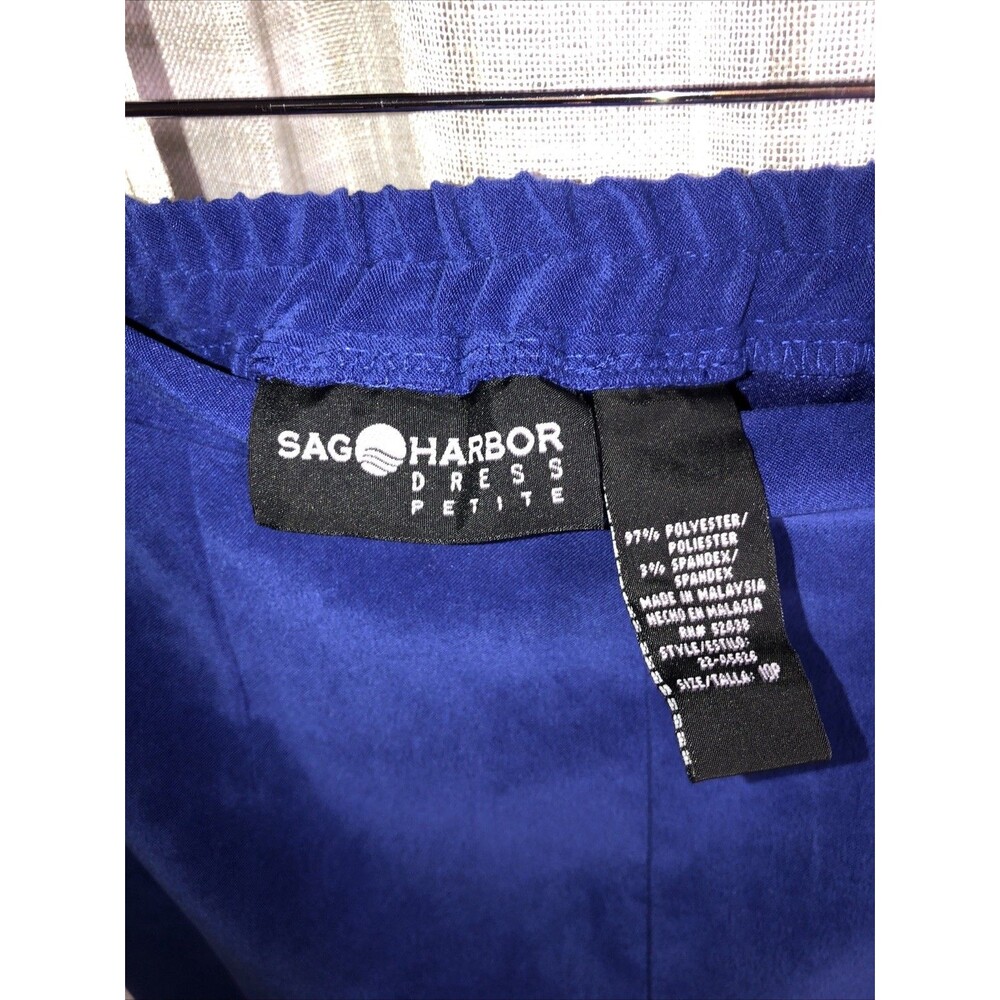 Sag Harbor Petite 2-Piece Pant Suit Set 10P Tank & Trousers Y2K Periwinkle Blue - Picture 6 of 14